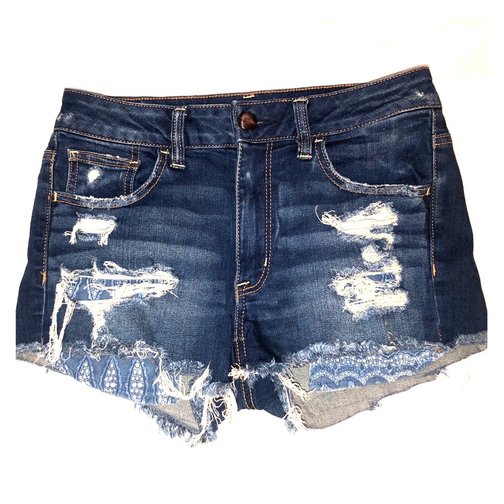 American Eagle Hi Rise Distressed Denim Short Sz 6